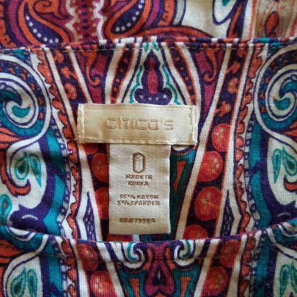 Chico's tie side blouse top sz 0 XS 4/6 *E - Picture 5 of 7